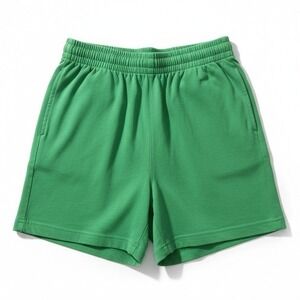 Lindsey Blake Green Knit Elastic Waist Shorts, Women's Small Cotton Blend Casual